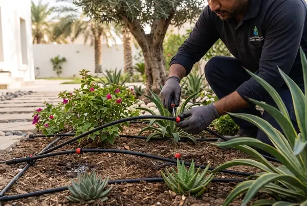 فني شبكات ري في الكويت يركب نقاطات