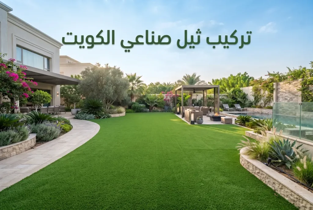 خدمة تركيب ثيل صناعي الكويت في حديقة فخمة