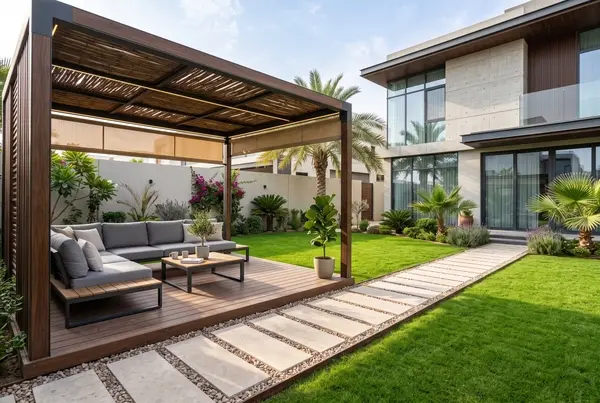 تنسيق حدائق مبارك الكبير بالكويت لفلل مودرن