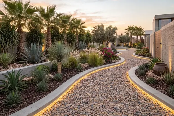 تصميم مصدات غبار ونباتات عطرية في حدائق الجهراء